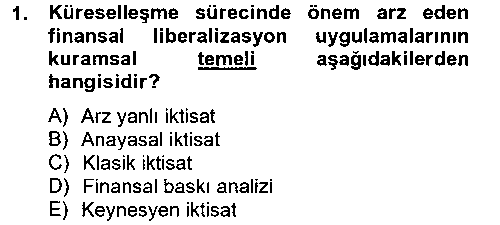 MLY306U Uluslararası Kamu Maliyesi çıkmış sınav sorusu 1