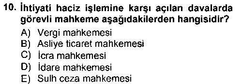 HUK407U Vergi İcra Hukuku çıkmış sınav sorusu 2