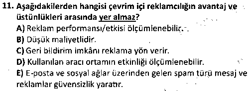 REK2007 Reklam ve Reklam Yazarlığı çıkmış sınav sorusu 3