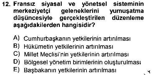 ULI305U Karşılaştırmalı Siyasal Sistemler çıkmış sınav sorusu 2