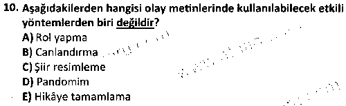 CGE2006 Çocuk Edebiyatı ve Medya çıkmış sınav sorusu 2
