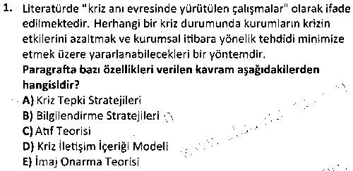 CMH2006 Kriz Yönetimi çıkmış sınav sorusu 1