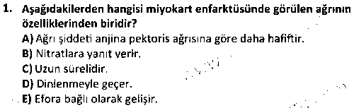 TDS2001 Hastalıklar Bilgisi çıkmış sınav sorusu 1
