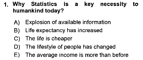 IST209U Statistics 1 çıkmış sınav sorusu 1