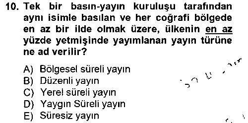 HUK213U Medya Hukuku çıkmış sınav sorusu 1