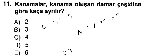 SAG101U Temel İlkyardım Bilgisi çıkmış sınav sorusu 2
