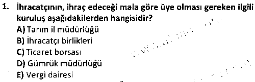 DT1002 Dış Ticaret Belgeleri çıkmış sınav sorusu 1