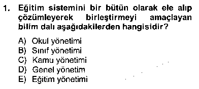 OMB402U Türk Eğitim Sistemi Ve Okul Yönetimi çıkmış sınav sorusu 1