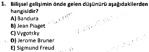 ÇGL2007 Okul Öncesi Dönemde Gelişim çıkmış sınav sorusu 1