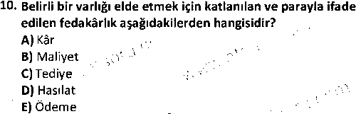 MVU2003 Maliyet Muhasebesi 1 çıkmış sınav sorusu 2