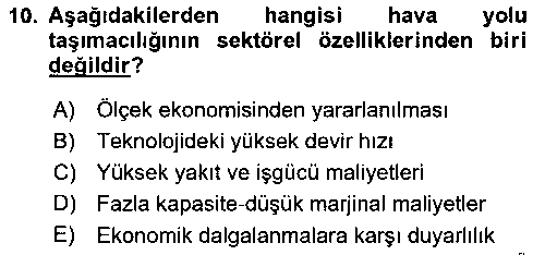 HIS202U Hava Taşımacılığı çıkmış sınav sorusu 2