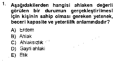 ADL101U Adalet Meslek Etiği çıkmış sınav sorusu 1