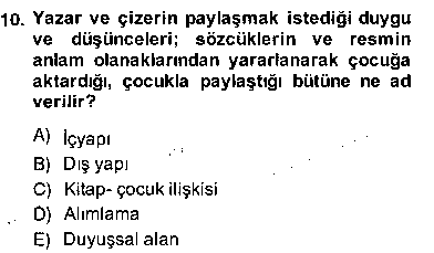 OKO306U Okulöncesinde Çocuk Edebiyatı çıkmış sınav sorusu 2