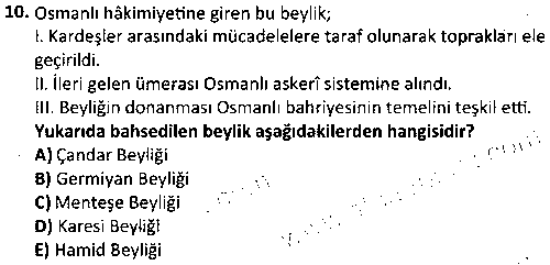 TAR2003 Osmanlı Tarihi 1 çıkmış sınav sorusu 2