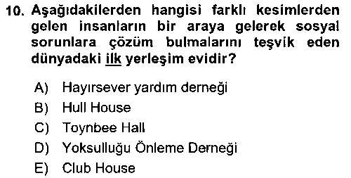 SHZ181U Sosyal Hizmet Mesleğine Giriş çıkmış sınav sorusu 2