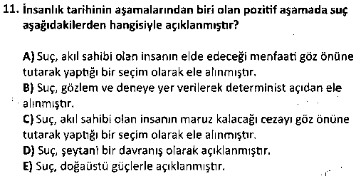 SOS4011 Hukuk ve Suç Sosyolojisi çıkmış sınav sorusu 3