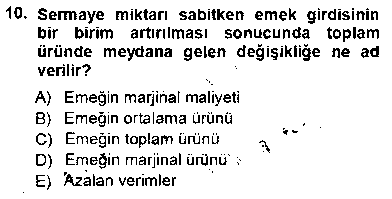 CEK203U Çalışma Ekonomisi 1 çıkmış sınav sorusu 2