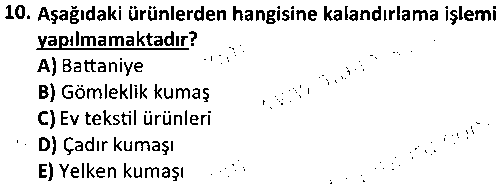 TMT3008 Tekstil Genel Bitim İşlemleri çıkmış sınav sorusu 2