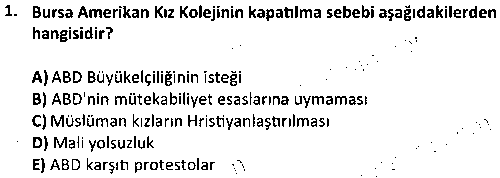 TAR4009 Türk Eğitim Tarihi çıkmış sınav sorusu 1