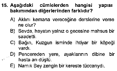 TDE204U Türkçe Cümle Bilgisi 2 çıkmış sınav sorusu 3