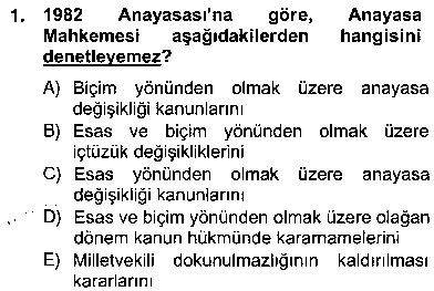 HUK116U Anayasa 2 çıkmış sınav sorusu 1