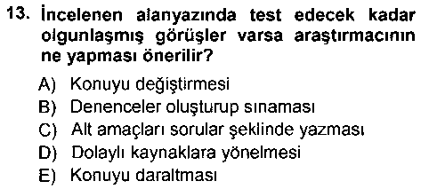 ARY101U Sosyal Bilimlerde Araştırma Yöntemleri çıkmış sınav sorusu 3