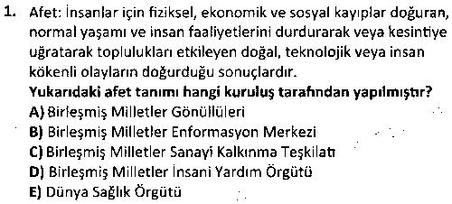 ACY2012 Afetlerde İnsan Kaynakları Yönetimi çıkmış sınav sorusu 1