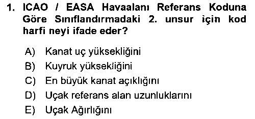 SHU206U Hava Araçlari Ve Tipleri çıkmış sınav sorusu 1