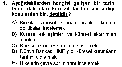 KUL102U Kültür Tarihi çıkmış sınav sorusu 1