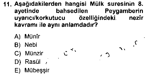 Tefsir çıkmış sınav sorusu 1