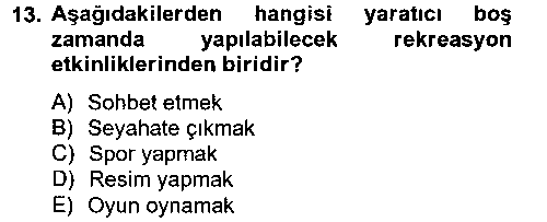 TSH202U Rekreasyon Yönetimi çıkmış sınav sorusu 3