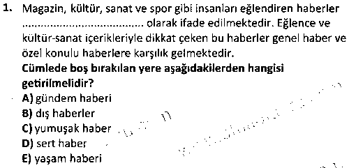 RDT2005 Radyo- Televizyon Metin Yazarlığı ve Habercilik çıkmış sınav sorusu 1