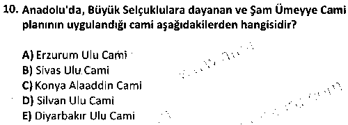 ISL1011 İslam Sanatları Tarihi çıkmış sınav sorusu 2