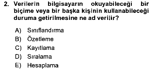 MVU204U Muhasebe Yazılımları çıkmış sınav sorusu 2