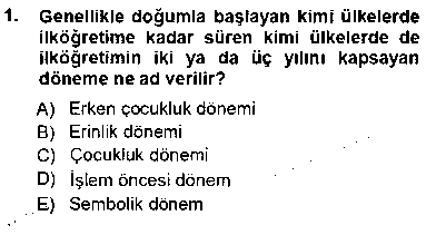 OKO101U Okulöncesi Eğitime Giriş çıkmış sınav sorusu 1