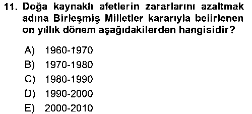 ADY105U Afet Yönetimi 1 çıkmış sınav sorusu 3