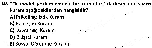 SOS1004 Gelişim Psikolojisi çıkmış sınav sorusu 2