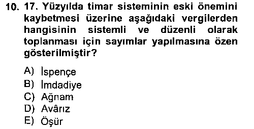 TAR204U Osmanlı Tarihi (1566-1789) çıkmış sınav sorusu 1