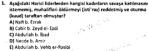ISL2009 İslam Mezhepleri Tarihi çıkmış sınav sorusu 1