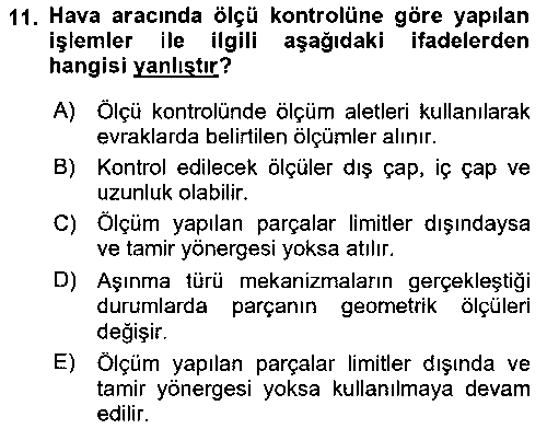 SHU202U Havacılık Bakım Yönetimi çıkmış sınav sorusu 3