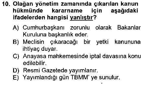 MLY205U Genel Vergi Hukuku çıkmış sınav sorusu 2