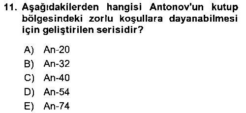 SHU206U Hava Araçlari Ve Tipleri çıkmış sınav sorusu 3