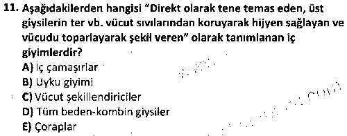 TMT3004 Moda ve Ürün Geliştirme çıkmış sınav sorusu 3