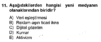 ILT206U Dijital İletişim ve Yeni Medya çıkmış sınav sorusu 2