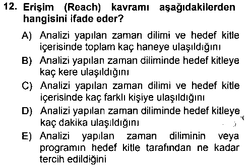 MAI203U Medya Planlama çıkmış sınav sorusu 2