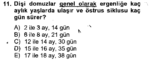 LBV110U Hayvan Davranışları ve Refahı çıkmış sınav sorusu 2