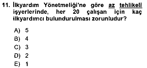 ISG203U İş Sağlığı ve Güvenliği Donanımları ve Ölçme Teknikleri çıkmış sınav sorusu 2
