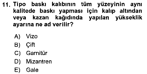 GIT204U Grafik Üretim Ve Dijital Çoğaltım Teknikleri çıkmış sınav sorusu 3