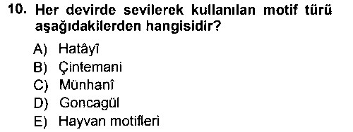 İslam Sanatları Tarihi çıkmış sınav sorusu 2
