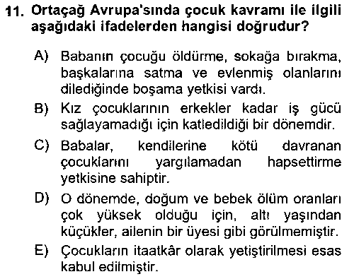 SOS120U Çocukluk Sosyolojisi çıkmış sınav sorusu 3